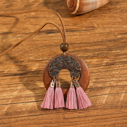 Women's Bohemian Handmade Braided Tassel Necklace