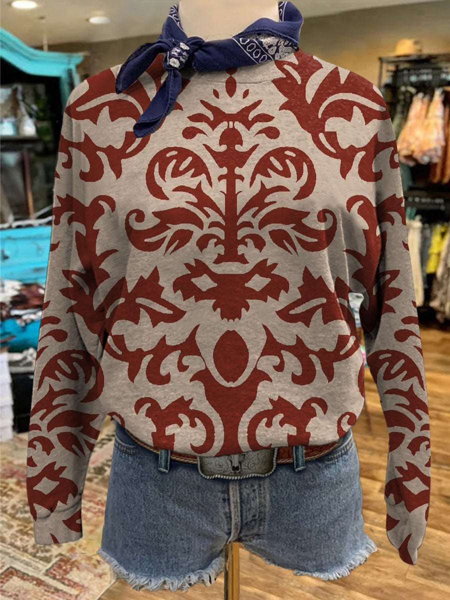 Boho Print Casual Sweatshirt