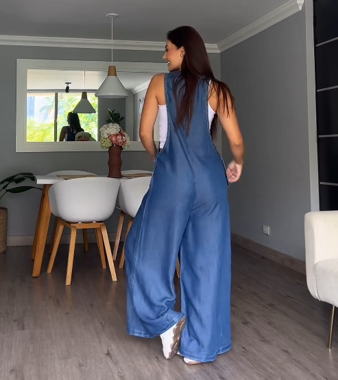 Side Button Overalls Jumpsuit