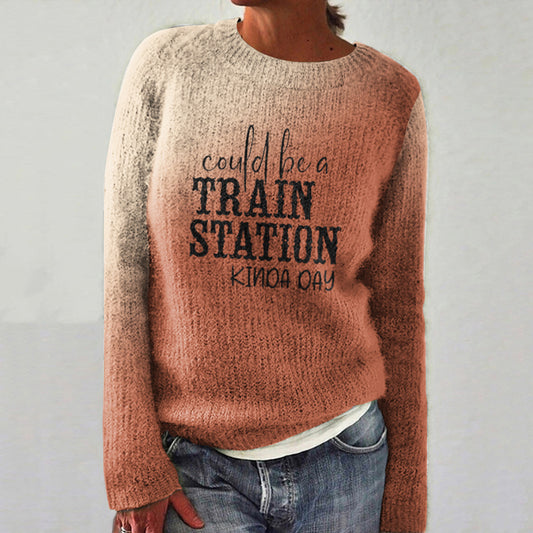 Could Be A Train Station Kinda Day Tie Dye Print Sweater