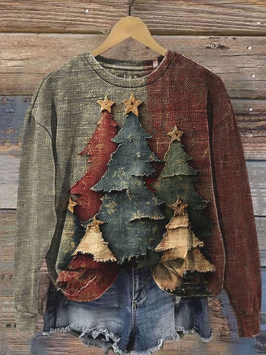 Women's Vintage Christmas Printed Casual Sweatshirt