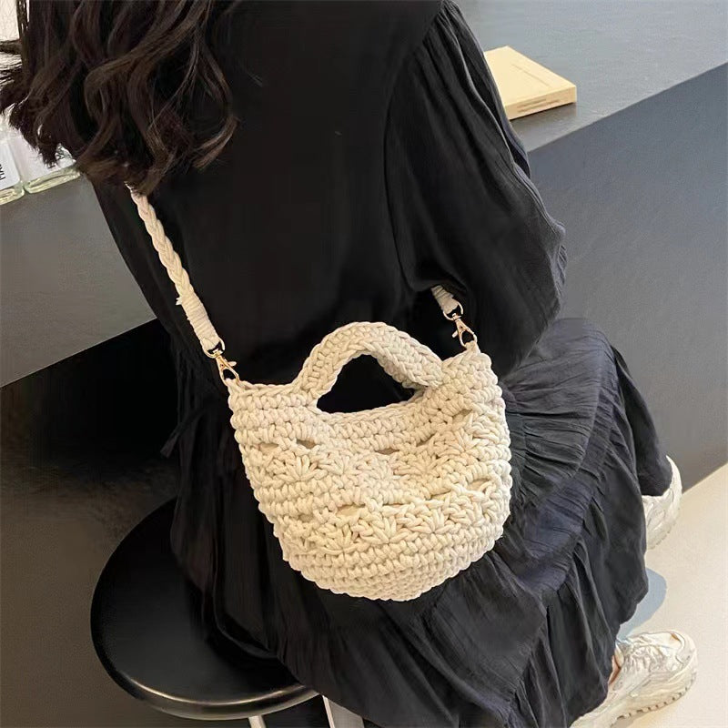 Beach Vacation Hollow Woven Crossbody Tote Bag