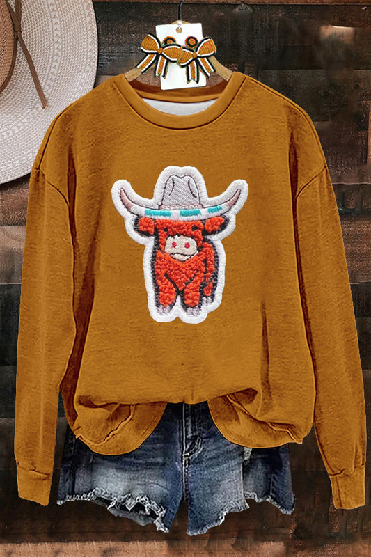 Cute Texas Longhorn Gameday Print Sweatshirt