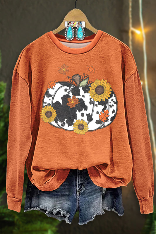 Cowprint Pumpkins Sweatshirt