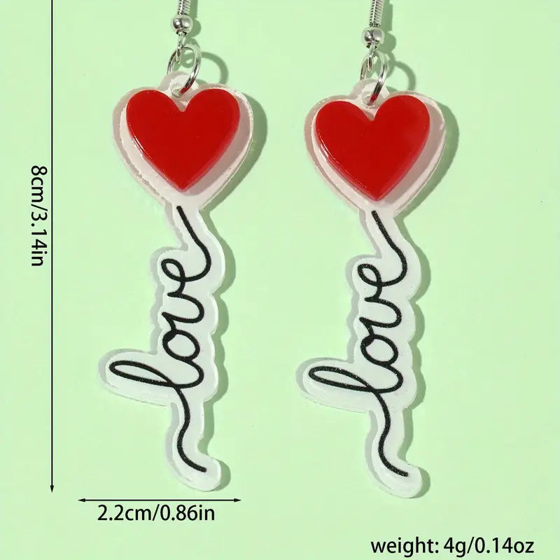 Valentine's Day Heart Love Earrings