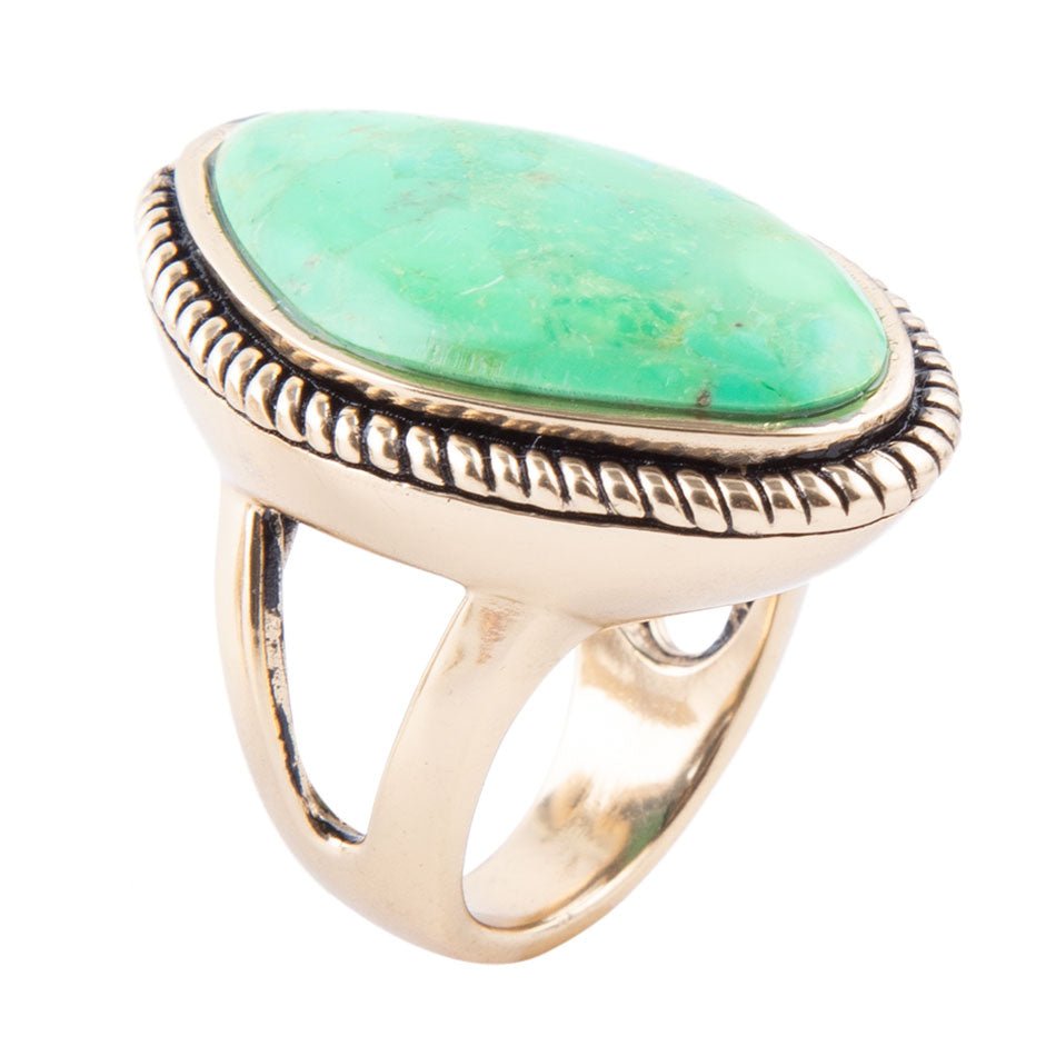 Lime Turquoise Boulder Statement Ring