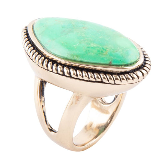 Lime Turquoise Boulder Statement Ring