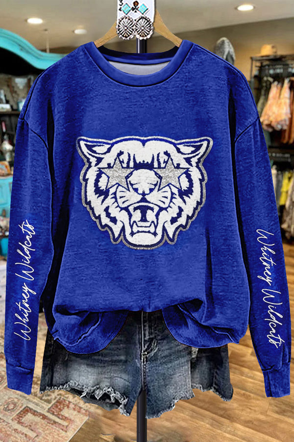 Classic Contrast Graphic Wildcats Printed Sweatshirt