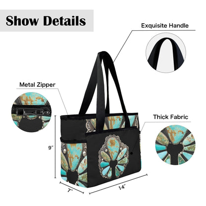 Turquoise Naja Beach Tote Bag