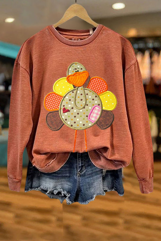 Thanksgiving Turkey Print Sweatshirt