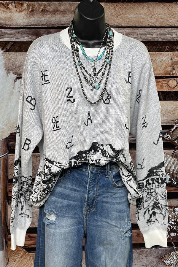 Western Ranch Text Graphic Sweater