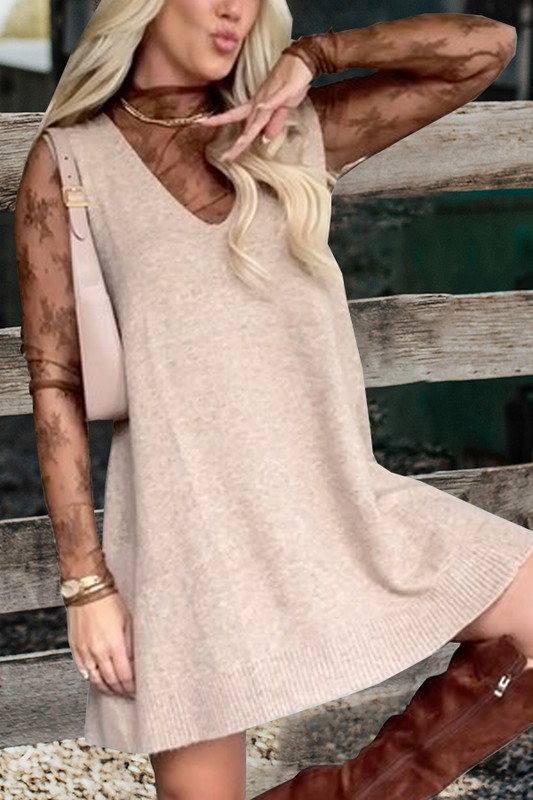 V-neck Casual Loose Knitted Sweater Vest