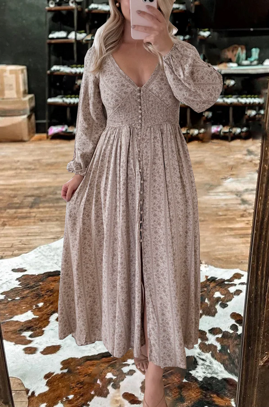 Whimsy Autumn Boho Maxi Dress