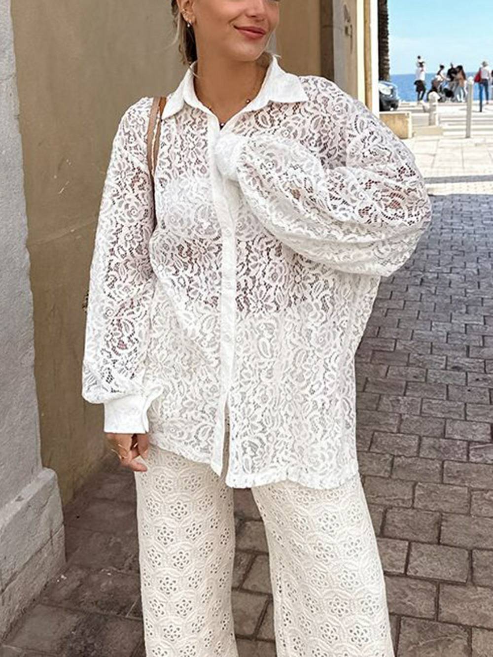 Floral Lace Cover Up Shirt