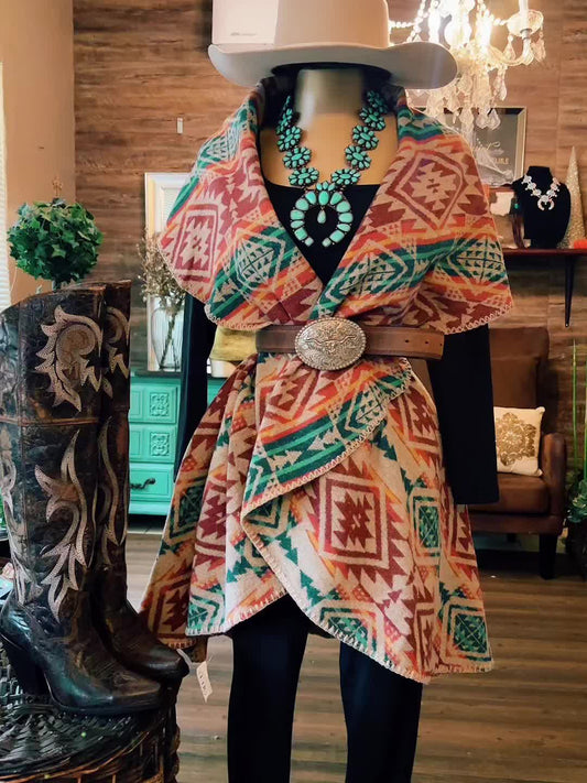 Women's Western Bohemian Print Shawl