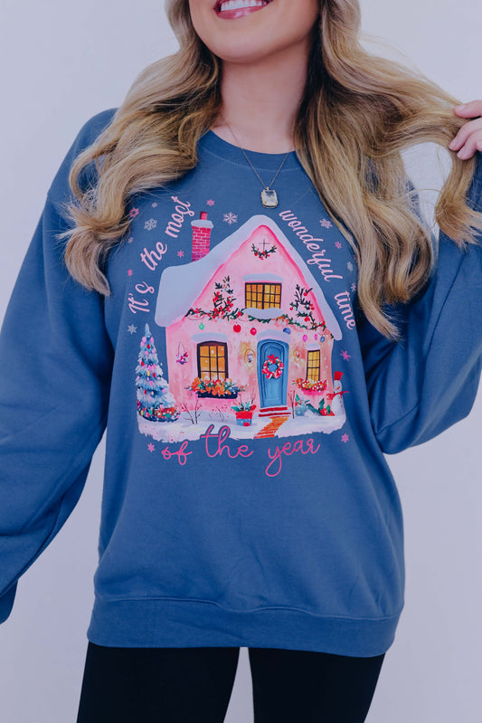 Gingerbread House "It's The Most Wonderful.." Graphic Sweatshirt