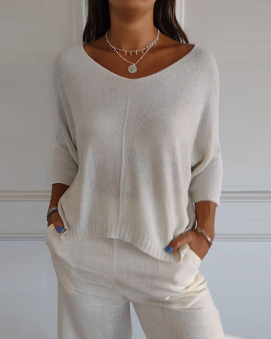 V-neck Draped Loose Top