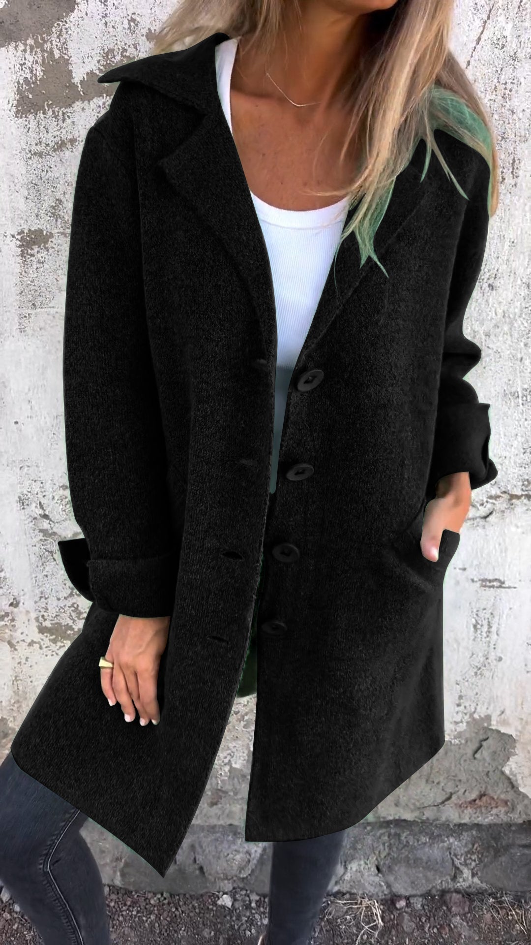 Casual Lapel Single-breasted Long Coat