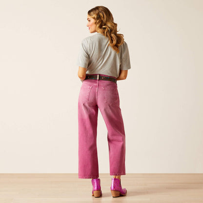 Pretty In Pink Wide Cropped Jean