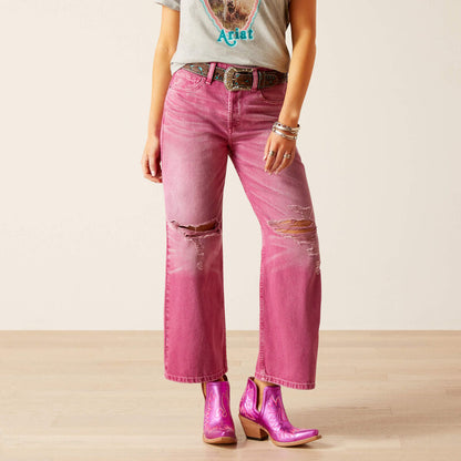 Pretty In Pink Wide Cropped Jean