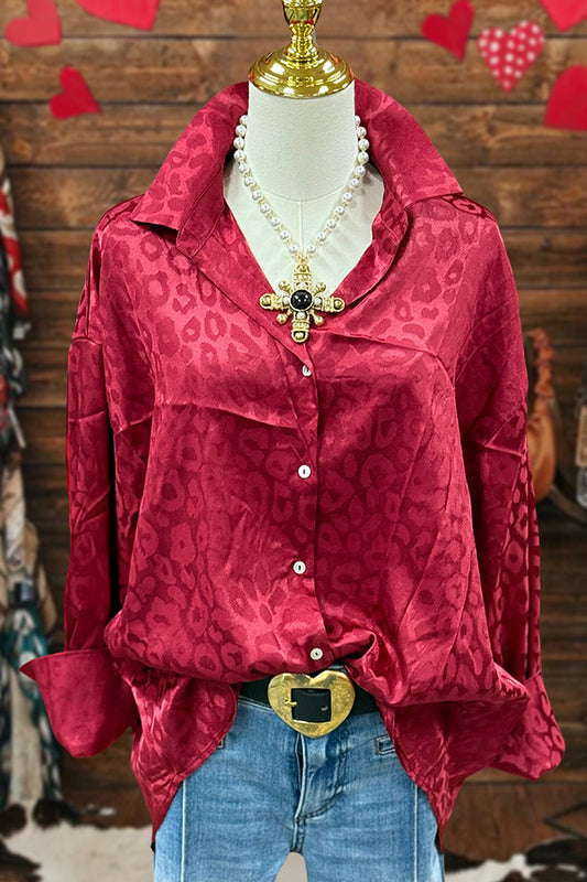 Retro Western Leopard Blouse