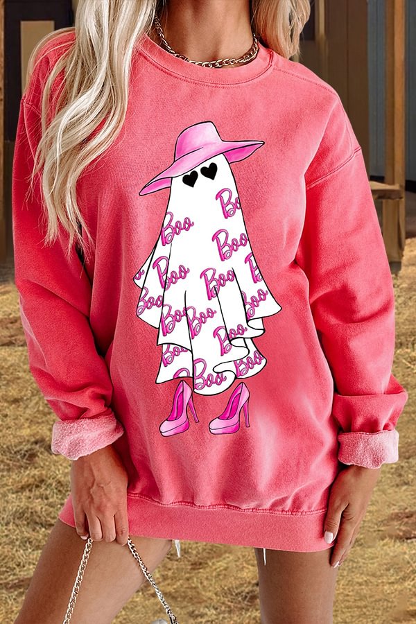 Girly Ghost Graphic Crewneck Sweatshirt