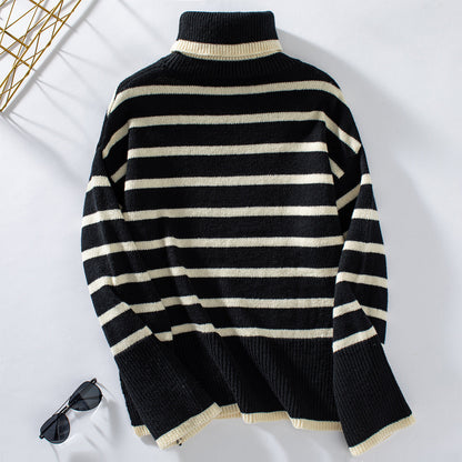 Elena Striped Turtleneck Sweater