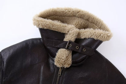 Celeste Luxe Shearling Aviator Jacket