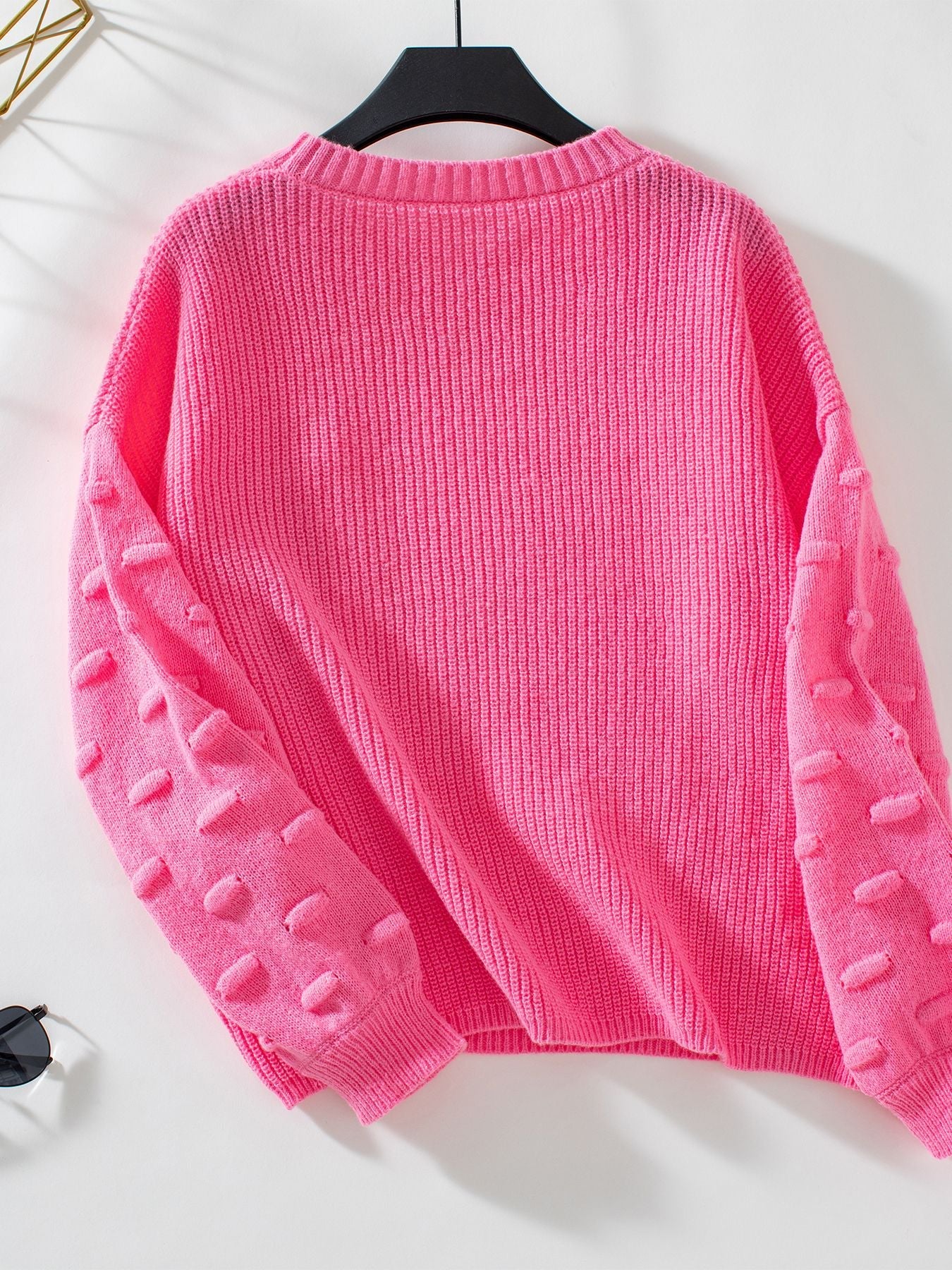 Rosalind Knit Bubble-Sleeve Sweater