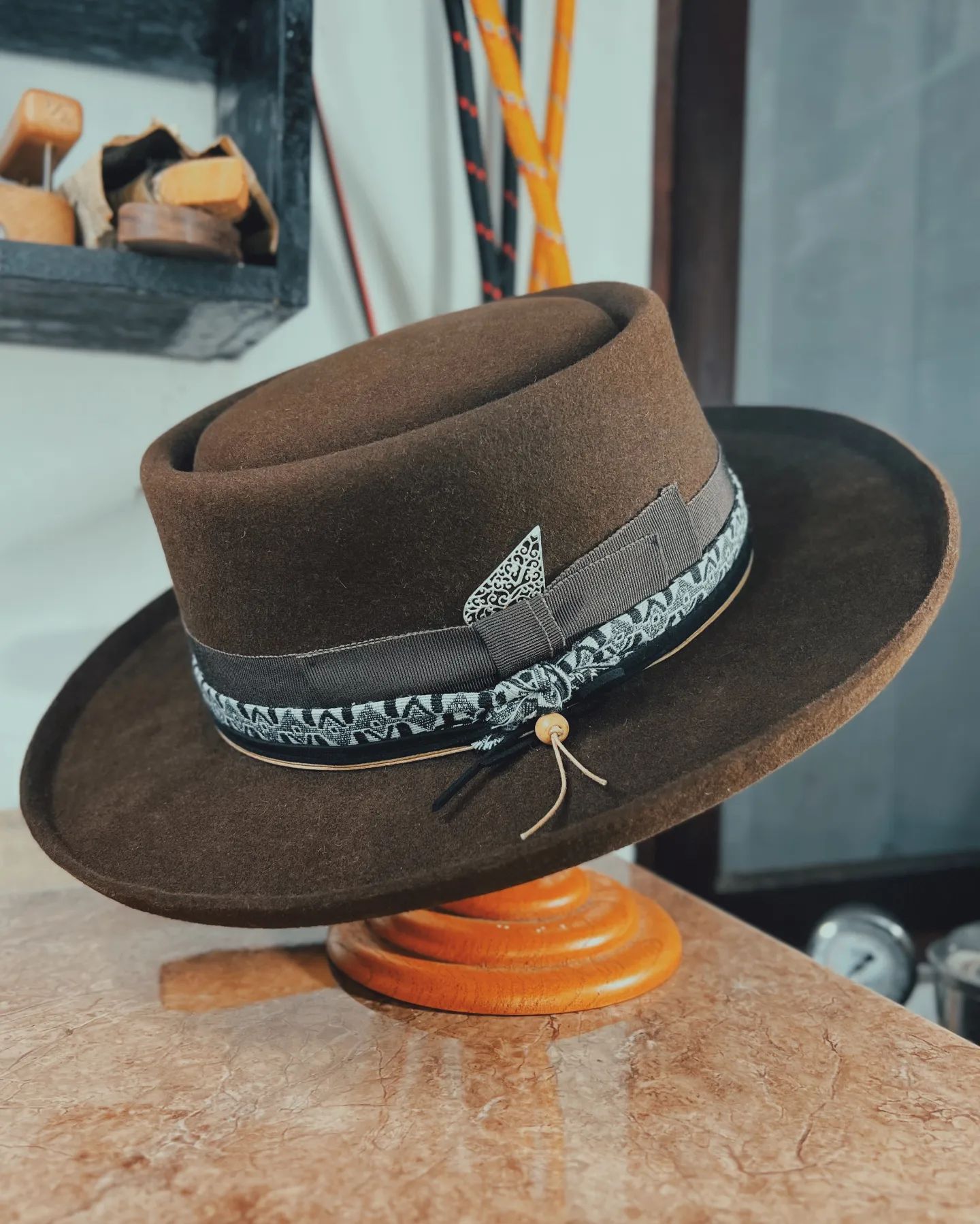 Wide Brim Porkpie Hat