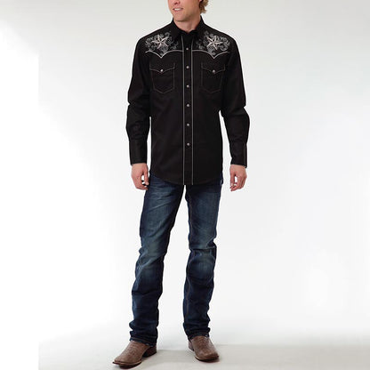 Men's fashion casual retro western style shirt