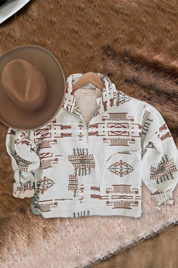 Retro Western Aztec Pattern Sweatshirt