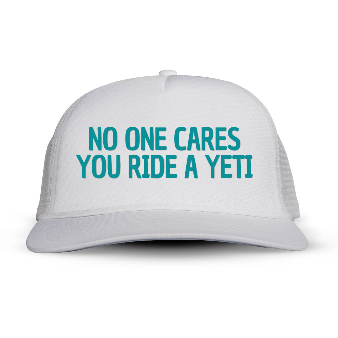 NO ONE CARES YOU RIDE A YETI Letter Printed Trucker Hat