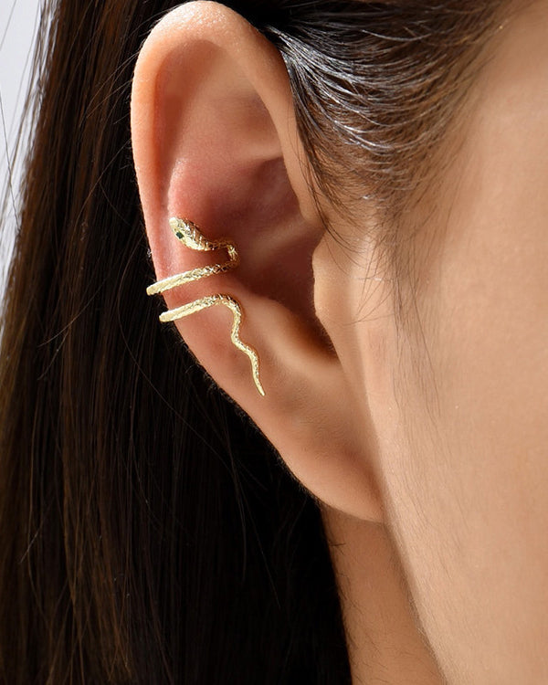 Snake-Shaped Ear Cuff 3 Dimensional Earrings Without Piercing