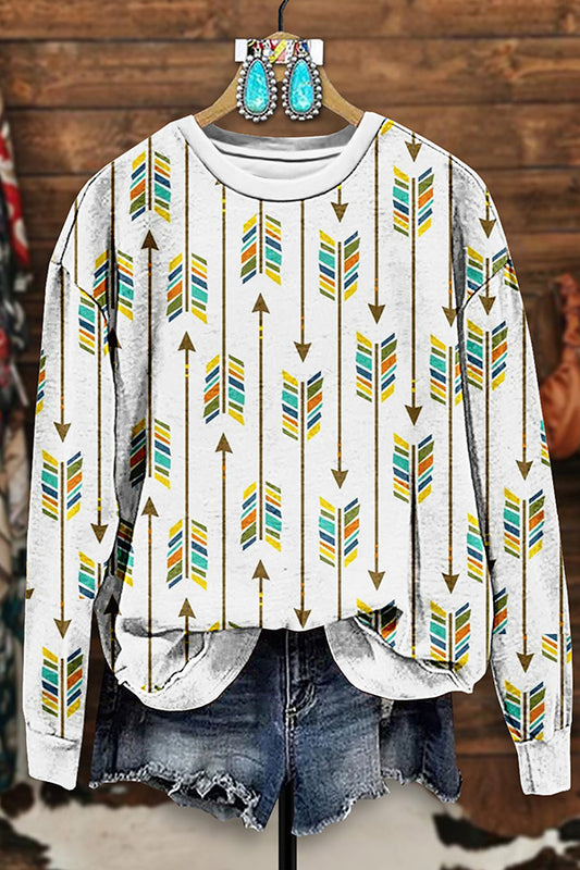 Vintage Aztec Arrow Print Sweatshirt