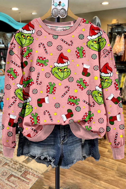 Elegant Grinch Contrasting Sweatshirt