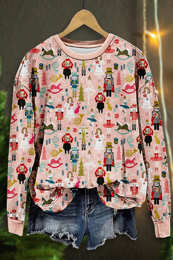 Christmas Nutcracker Print Sweatshirt