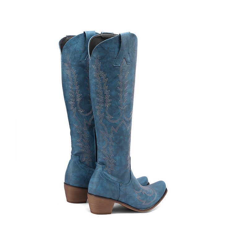 Women's Vintage Embroidered Long Western Boots