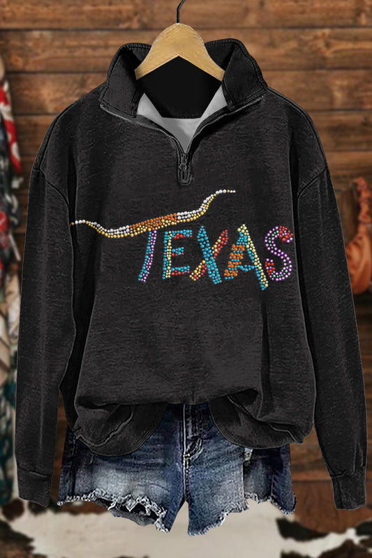 Shiny Gameday Longhorns Print Sweatshirt