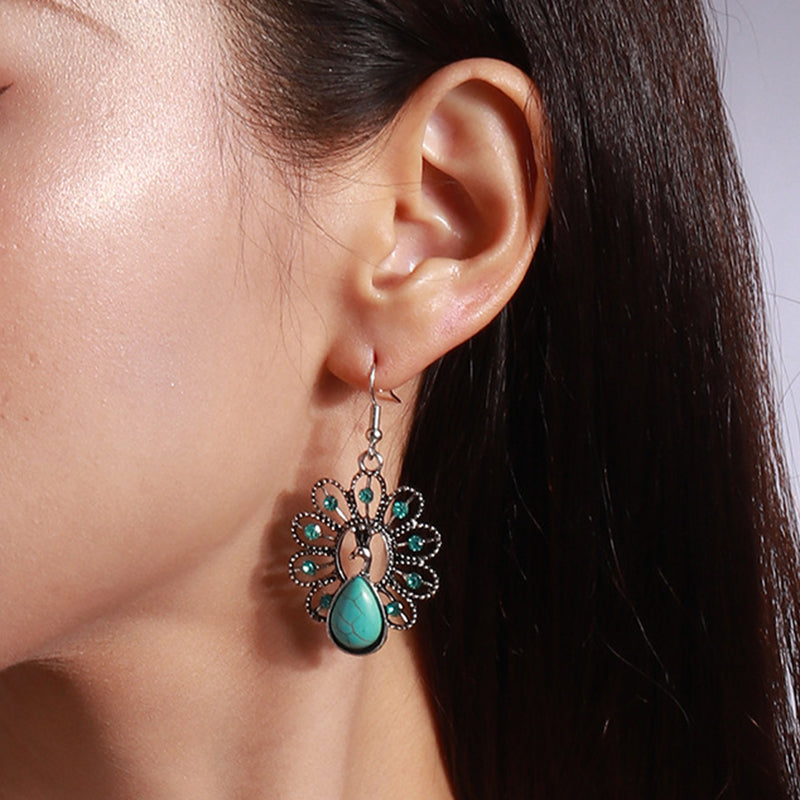 Ethnic Malachite Turquoise Earrings