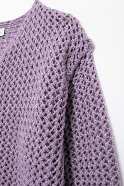 Lilac Ivy Mesh Knit Cardigan