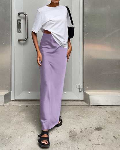 Utility Satin Maxi Skirt