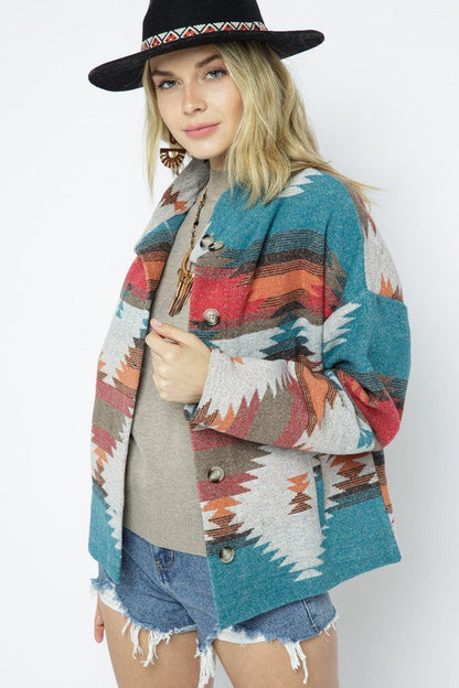 Soft Comfy Lightweight Aztec Pattern Jacket choice of colors