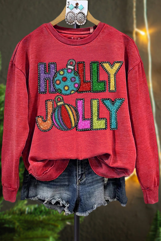 Contrast Christmas Print Sweatshirt