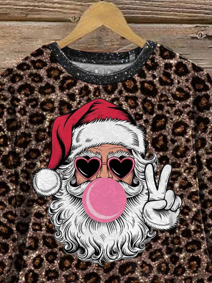 Cool Santa Clause Graphic Printed Casual  Sweatshirt