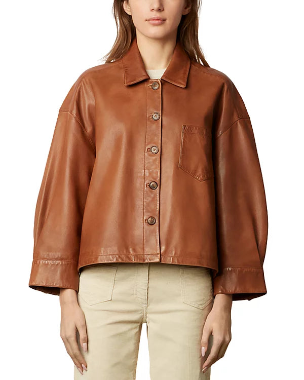 Lapel Short Leather Jacket