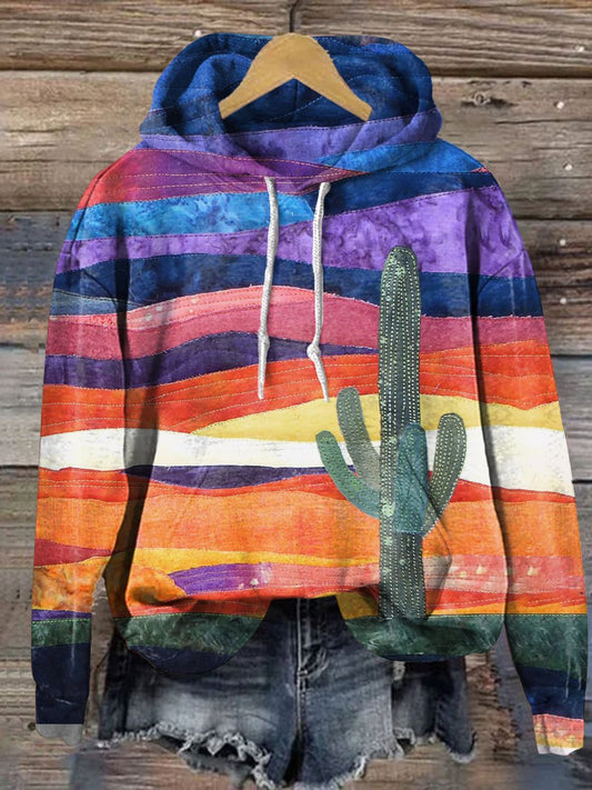 Vintage Print Casual Hoodie Sweatshirt