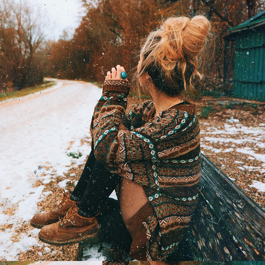 Vintage Textured Oversized Sweater