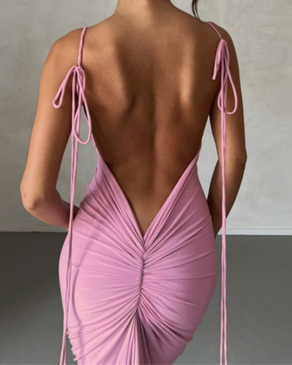 Slinged Sexy Waist-High Slim-Back Bottom-Bottom Stylish Dress