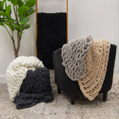 Chunky Chenille Knit Throw choice of colors